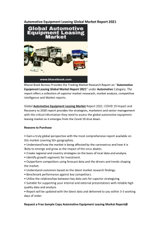 Global Automotive Equipment Leasing Market Research Report Forecast 2030