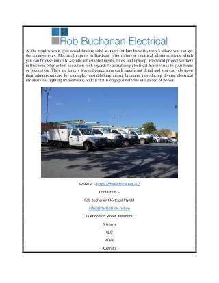 Electrician in Brisbane | Rbelectrical.net.au