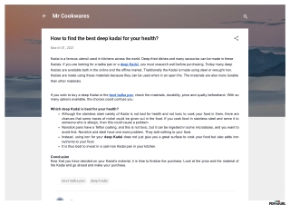 How to find the best deep kadai for your health