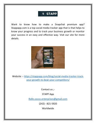 How to Make Snapchat Premium App | Stappapp.com