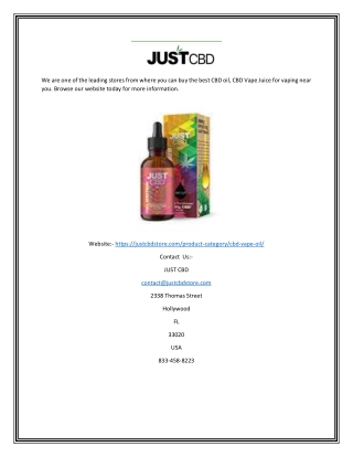 CBD Vape Oil | justcbdstore.com