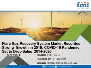 Flare Gas Recovery System Market to Witness Sales Slump in Near Term Due to COVID-19; Long-term Outlook Remains Positive