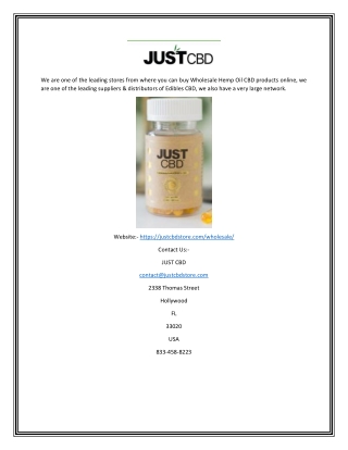 Wholesale CBD | Justcbdstore.com