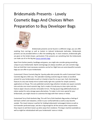 Bridesmaids Presents - Lovely Cosmetic Bags And Choices When Preparation to Buy Developer Bags-converted