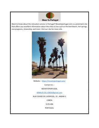Relocation Service in Portugal | Movetoportugal.com