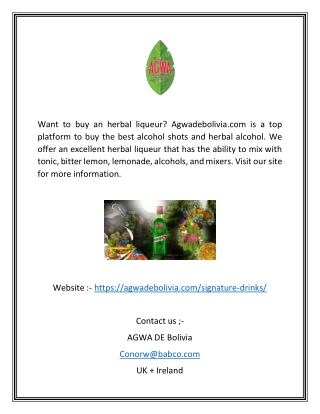 Alcohol Shots | Agwadebolivia.com