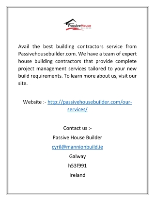 House Building Contractors | Passivehousebuilder.com