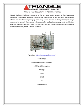 Best Food Packaging Machinery - Trianglepackage.com