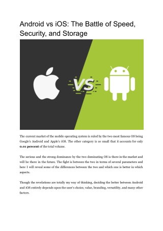 Android vs iOS: The Battle of Security, Speed, and Storage