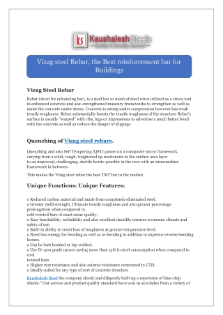Vizag steel Rebar, the Best reinforcement bar for Buildings