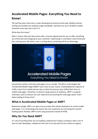 Accelerated Mobile Pages- Everything You Need to Know!