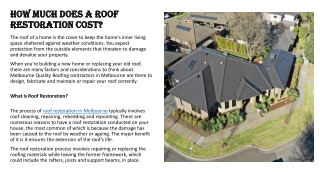 How Much Does a Roof Restoration Cost?