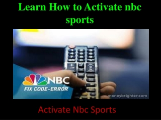 Learn How to Activate nbc sports