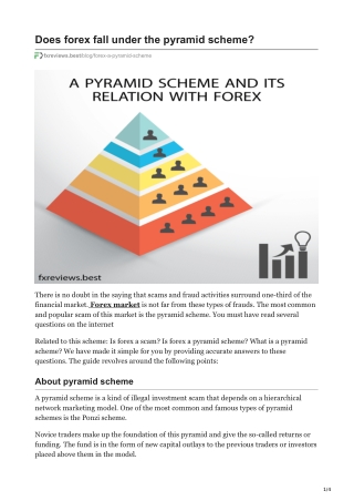 Does forex fall under the pyramid scheme?