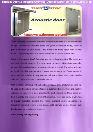 Acoustic Doors