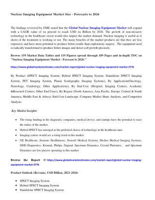 COVID-19 Impact on Global Nuclear Imaging Equipment Market