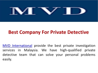 Best Company for Private Detective