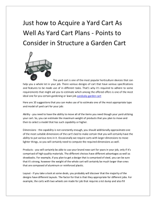 Just how to Acquire a Yard Cart As Well As Yard Cart Plans - Points to Consider in Structure a Garden Cart-converted