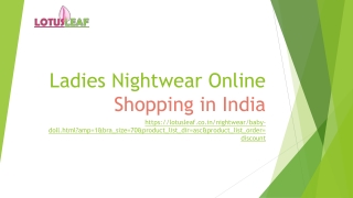 Ladies Nightwear Online Shopping in India