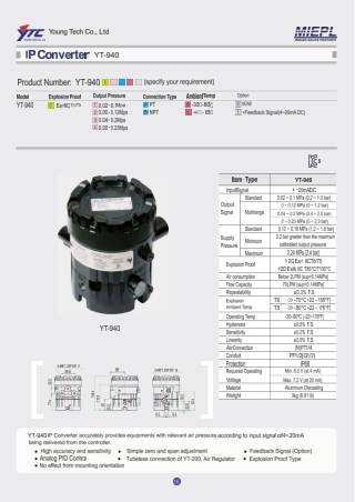 Rotork YTC YT-940 I/P Converter Supplier in Delhi,india | PPT | YTC INDIA