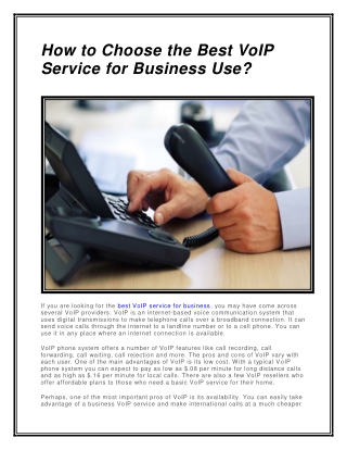 Finding the Top VoIP Providers for Business