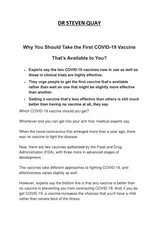 Covid Vaccine Updates