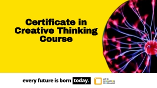 Certificate in Creative Thinking Course – MITID Innovation