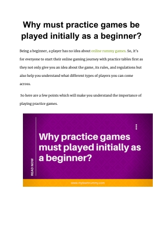 Practice rummy game as a beginner