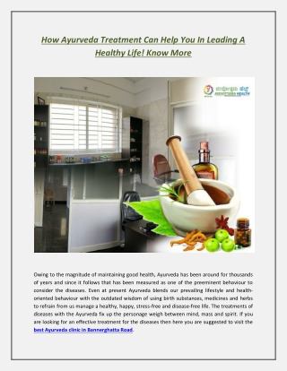 How Ayurveda Treatment Can Help You In Leading A Healthy Life! Know More