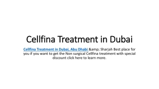 Cellfina Treatment in Dubai