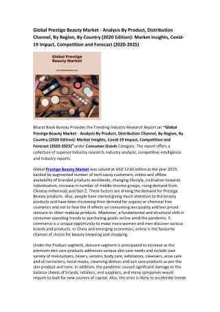 Global Prestige Beauty Market Research Report 2020-2025
