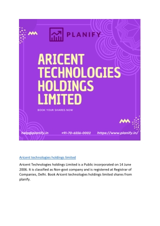 Aricent technologies holdings limited IPO