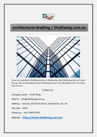 architectural drafting | Draftwing.com.au