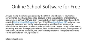 Online School Software for Free