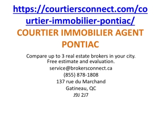 Courtier Immobilier Agent Pontiac