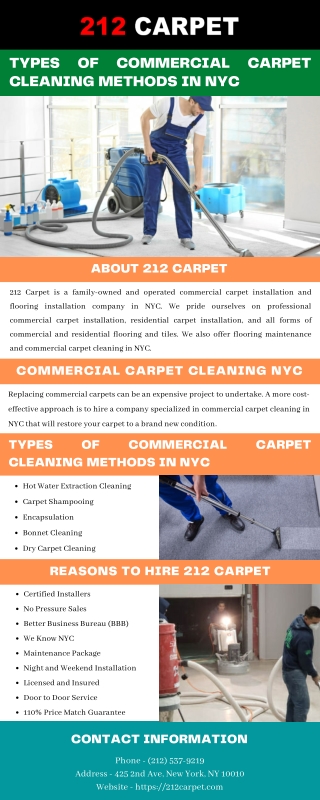 Types of Commercial Carpet Cleaning Methods in NYC