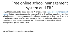 Free online school management system and ERP