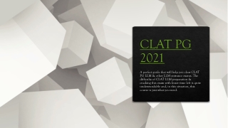 Online Course On CLAT PG for LLM Preparation 2021