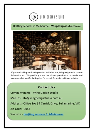 Drafting services in Melbourne | Wingdesignstudio.com.au