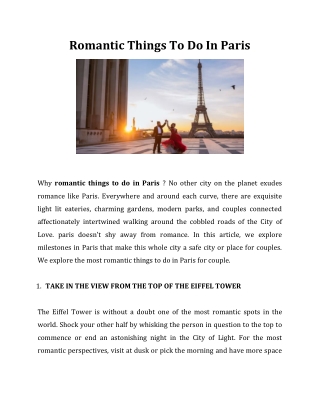 Romantic Things To Do In Paris
