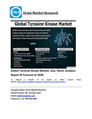 Global Tyrosine Kinase Market Trends, Size, Competitive Analysis and Forecast 2020-2026