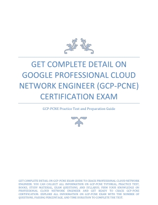 Get Complete Detail on Google Professional Cloud Network Engineer (GCP-PCNE) Certification Exam