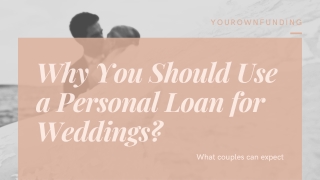 Why You Should Use a Personal Loan for Wedding