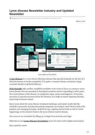 Lyme disease Newsletter Industry and Updated Newsletter