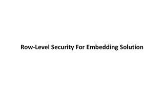 Row-Level Security for Embedding Solution