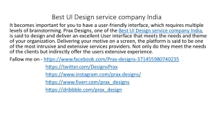 Best UI Design service company India