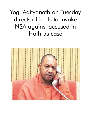 Yogi Adityanath on Tuesday Directs Officials to Invoke NSA Against Accused in Hathras Case