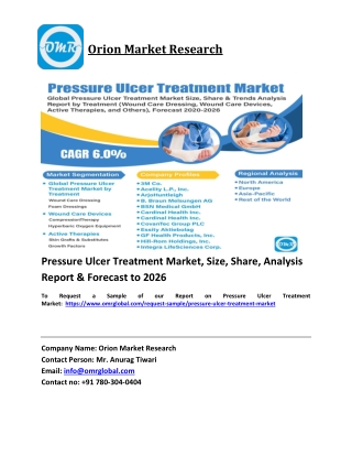 Pressure Ulcer Treatment Market Trends, Size, Competitive Analysis and Forecast 2020-2026