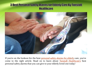 3 Best Personal Safety Alarms for Elderly Care By Tunstall Healthcare