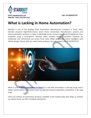 What is Lacking in Home Automation